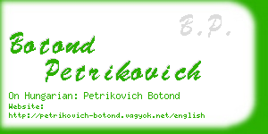 botond petrikovich business card